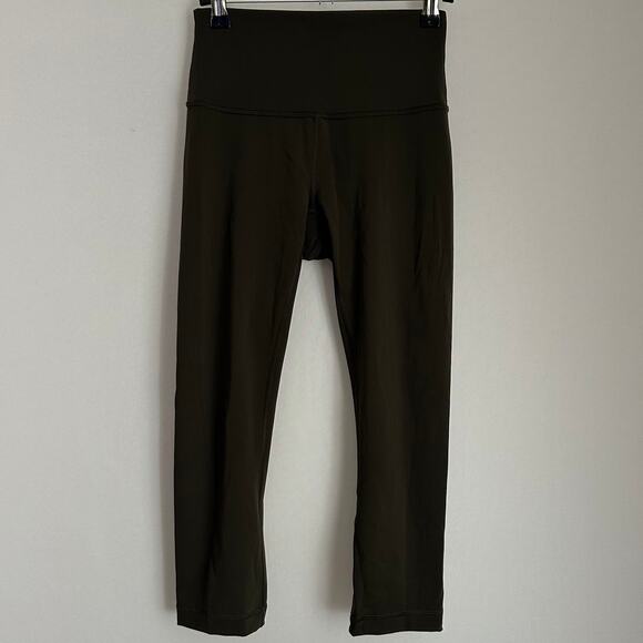 Lululemon Wunder Under Crop High Rise Full-On Luxtreme 21" Dark Olive Sz 4 - Picture 2 of 8